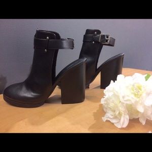 Forever 21 Black Booties with Open Back